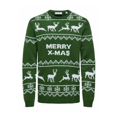 Abbildung von Only &amp; Sons XMAS Allover Rneck Strickpullover, Herren, Größe: Large, Formal garden