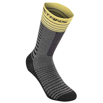 Abbildung von Alpinestars Unisex Drop 19 Socken, Mittelgrau/Gelb, Small