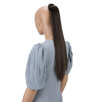 Abbildung von CAISHA 60cm Haarzopf Hannah mit Klettverschluss Haarteil Haarverlängerung Glatt Braun HCK12
