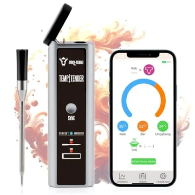 Abbildung von BBQ Toro Grillthermometer TempTender, kabelloses inkl. Ladebox mit App, 3 tlg.