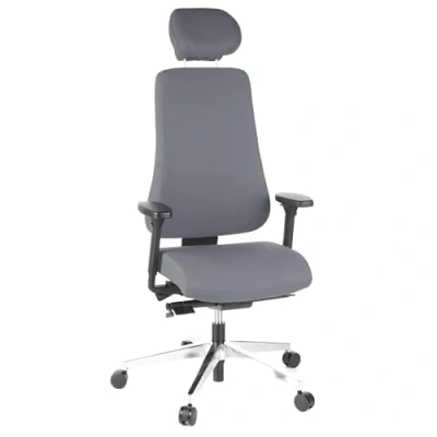 Abbildung von hjh OFFICE 608430 Profi Bürostuhl PRO TEC 400 Stoff Anthrazit Drehstuhl ergonomisch, bis 150kg belastbar, hohe Rückenlehne