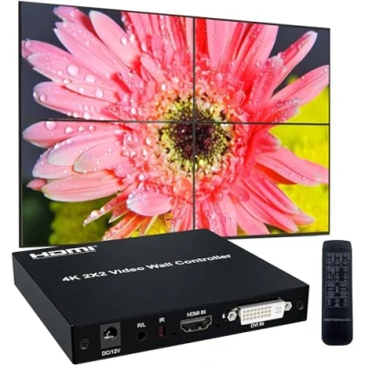 Abbildung von NINGKANGSHENG 4K 60HZ 2X2 Video Wall Controller HDMI/DVI Eingänge 4 HDMI Ausgang Prozessor Unterstützung 180 Grad Drehung 1X2 2X1 1X3 3X1 1X4 4X1 Bildschirmsplicing