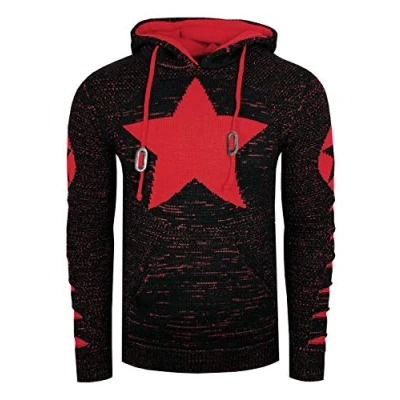 Abbildung von Grobstrick Comic Kapuzen Pullover