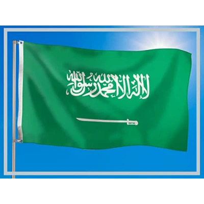 Abbildung von PHENO FLAGS Flagge Saudi Arabien 90 x 150 cm Fahne (Hissflagge für Fahnenmast), Inkl. 2 Messing Ösen