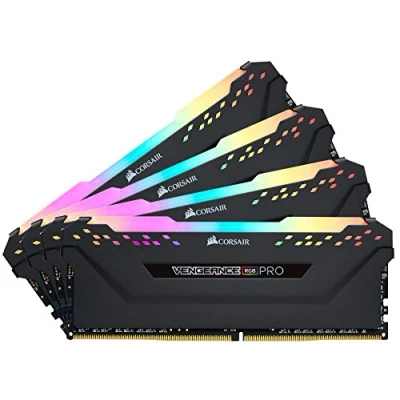 Abbildung von Corsair Vengeance RGB Pro 128GB (4x32GB) DDR4 3200 (PC4 25600) C16 Desktop Speicher Schwarz
