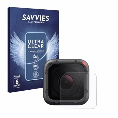 Abbildung von Savvies 6 Stück Schutzfolie für GoPro Hero 5 Session Linse (Gehäuse) Displayschutz Folie Ultra Transparent