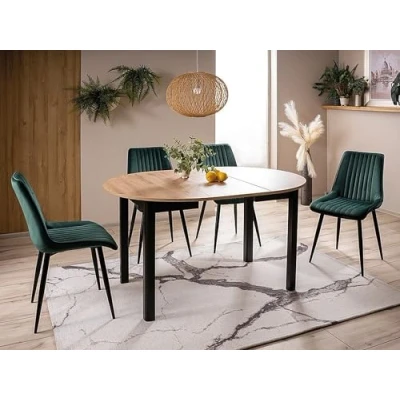 Abbildung von designimpex Esstisch Design GS 222 Eiche Artisan Schwarz matt rund ausziehbar