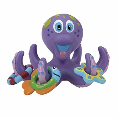 Abbildung von Nuby Badespielzeug Tintenfisch mit 3 Ringen Baby und Kinder Wasserspielzeug / Badewannespielzeug 18+ Monate