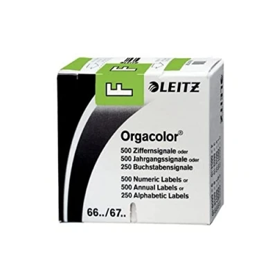 Abbildung von Leitz 66151000 Orgacolor Buchstabensignal F, 250 Stück, grün