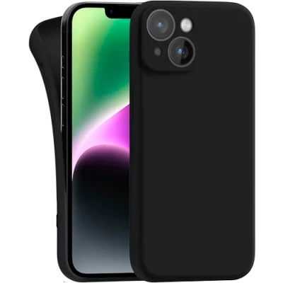 Abbildung von MyGadget Hülle Kompatibel mit iPhone 14 Plus robuste Silikon Schutzhülle TPU Case Slim Silikonhülle Back Cover Kratzfest Handyhülle Matt Schwarz