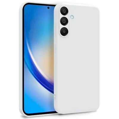 Abbildung von MyGadget Hülle für Samsung Galaxy A35 5G Zweilagige Handyhülle mit Kameraschutz Cover Innenfutter &amp; Silikon außen Weiß