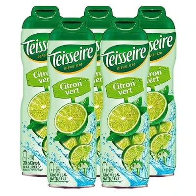 Abbildung von Teisseire Getränke Sirup Lime/Limette 600ml der genauso schmeckt wie die Frucht (5er Pack)
