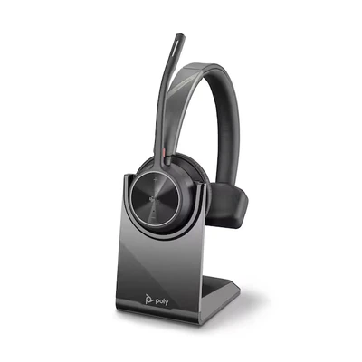 Abbildung von Poly Plantronics Voyager 4310 UC Bluetooth Headset, Nano Dongle mit USB A Anschluss, Ladestation, MS zertifiziert, Monaural