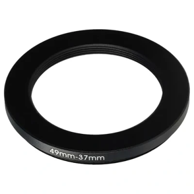 Abbildung von vhbw Step Down Ring Adapter von 49 mm auf 37 für Kamera Objektiv Filteradapter, Metall, Schwarz