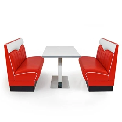 Abbildung von möbelland24 American Diner Set London 2X Sitzbank 120cm + Tisch