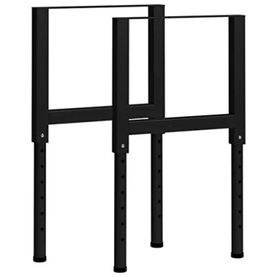 Abbildung von vidaXL 2X Werkbankgestell Höhenverstellbar Werkbankfuß Arbeitstisch Werkbank Gestell Tischgestell Tischbein Tischfuß Metall 55x(69 95,5) cm Schwarz