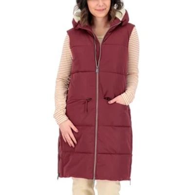 Abbildung von Giga.dx Damen Gilmour Vest Long WMN Steppweste, weinrot, 40