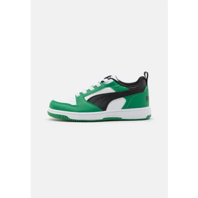 Abbildung von Puma Rebound V6 Unisex Sneaker low für Kinder, Größe: 31, White/black/archive green Schuhe