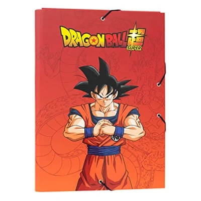 Abbildung von Grupo Erik Mappe A4 Premium Sammelmappe Goku Dragon Ball Dokumentenmappe mit Gummizug Heftmapppe Schule Zubehör Heftbox Schulranzen Eckspanner Ordnungsmappe