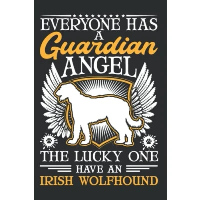 Abbildung von Irischer Wolfshund Notizbuch: Irish Wolfhound Guardian Angel / 6x9 Zoll 120 karierte Seiten