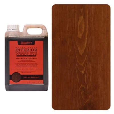 Abbildung von Littlefair&#039;s Holzlasur 2.5ltr Innen Holz Lasur Für Natürliche Holzmaserung Wasserbasierte Wood Stain Schnell Trocknend &amp; Umweltfreundlich Farbe: Sehr rotes Mahagoni