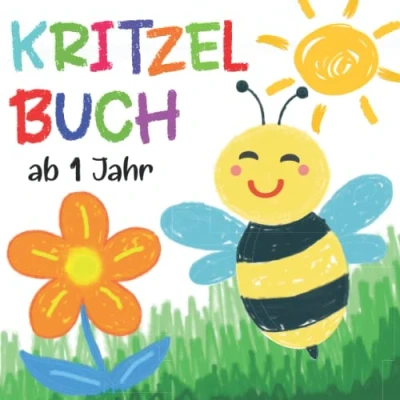 Abbildung von Kritzelbuch ab 1 Jahr: 50 einfachen Bilder zum Kritzeln und Ausmalen Kritzelmalbuch Tiere, Fahrzeuge, Früchte mehr! Ausmalbuch für kinder 1, Mädchen Jungen