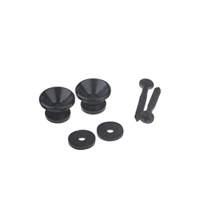 Abbildung von Musiclily Gitarrengurt Knöpfe Strap Buttons Endpins Metall Endknopf Gurtpin für Klassische Elektrische Akustik Gitarre Bass Ukulele,Schwarz (2 Stück)