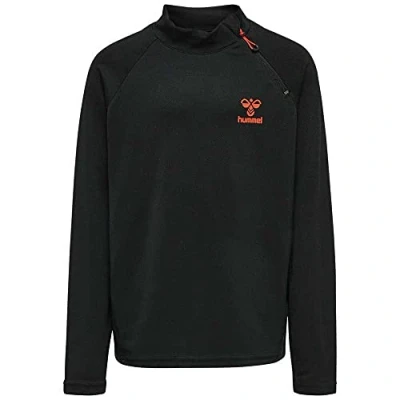 Abbildung von hummel Action Half Zip Kids Sweatshirt, Black/Fiesta, 116