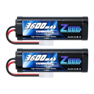 Abbildung von Zeee 7,2V 3600mAh RC NiMH Akku für Auto LKW HPI Losi Kyosho Hobby (2 Packungen)