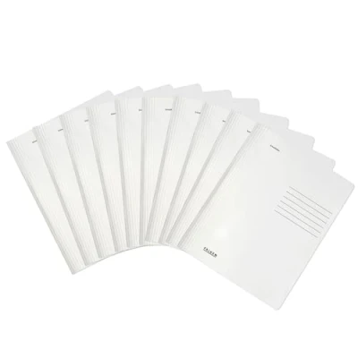 Abbildung von Original Falken 10er Pack Schnellhefter Intensivfarben. Made in Germany. Gebrauchsfertig gefaltete Hefter aus Recycling Karton, DIN A4 kaufmännische und Behördenheftung weiß Blauer Engel