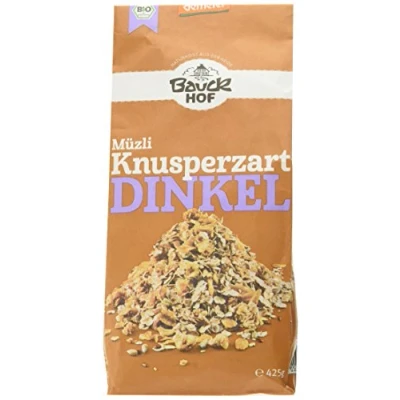 Abbildung von Bauckhof Dinkel Müsli, Knusperzart, 4er Pack (4 x 425 g)
