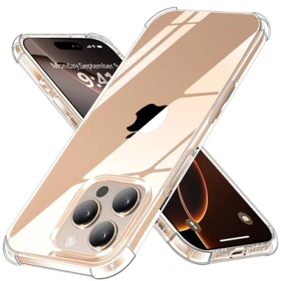 Abbildung von Ruayia Hülle Kompatibel mit iPhone 16 Pro Max, Handyhülle Durchsichtig Nie Vergilbung Stoßfest, Dünn Transparent Schutzhülle für Max Schutz Anti Kratzt Rückseite Case
