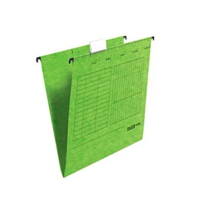 Abbildung von Original Falken 25er Pack Hängemappe UniReg. Made in Germany. Aus Recycling Karton für DIN A4 seitlich offen grün Blauer Engel ideal die lose Blatt Ablage im Büro und der Behörde
