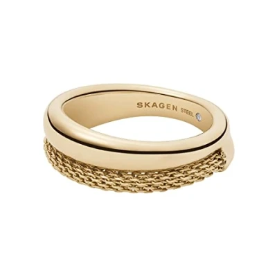 Abbildung von Skagen Ring Für Frauen Merete, W: 8.7mm Gold Edelstahl Ring, SKJ1601710