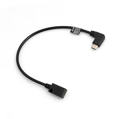 Abbildung von System S USB 3.1 Typ C (Male) 90 Winkel zu Mini (Female) Datenkabel Ladekabel Adapter Converter Kabel Verlängerung ca. 27 cm