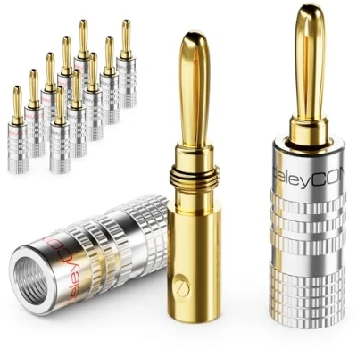 Abbildung von deleyCON 12x Bananenstecker Schraubbar für Lautsprecherkabel von PC Lautsprecher