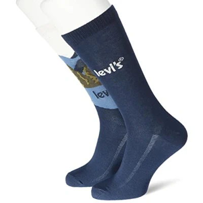 Abbildung von Levi&#039;s Unisex Footie Crew Sock 2er Pack, Navy, 39 42