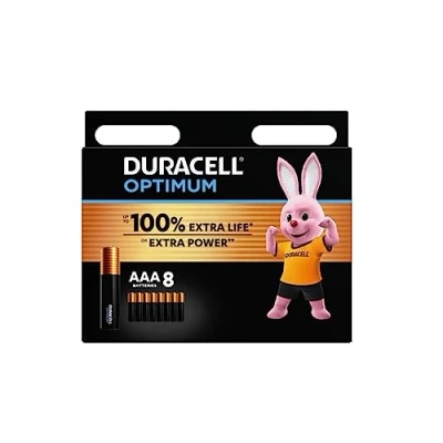 Abbildung von 8 x Duracell AAA Optimum (1 Blistercard a Batterien) Batterien (MX2400 / Mini Stilo/Micro)