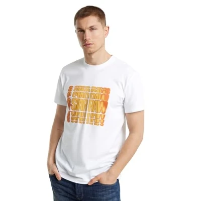 Abbildung von G STAR Gradient Graphic Tshirt print, Herren, Größe: XXL, White