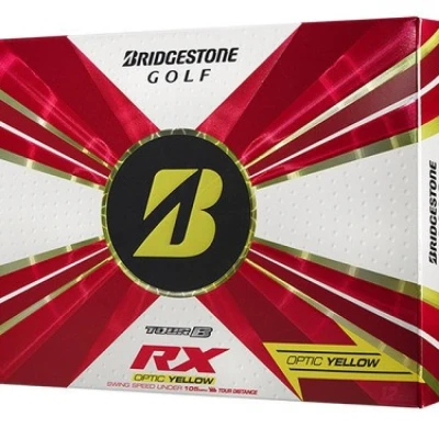 Abbildung von Packung mit 12 Golfbällen Bridgestone Tour B RX Gelb