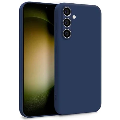 Abbildung von MyGadget Silikon Hülle kompatibel mit Samsung Galaxy S23 FE Zweilagige Handyhülle Kameraschutz Cover Innenfutter &amp; außen Dunkelblau