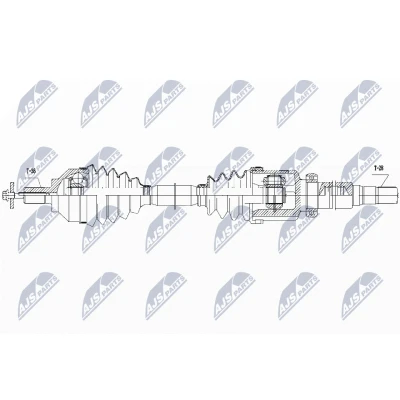 Abbildung von NTY NPW VV 113 Antriebswelle Vorderachse rechts 909 Automatikgetriebe FORD: Focus 2 Kombi, Schrägheck, C Max, VOLVO: V50, C30, S40 II