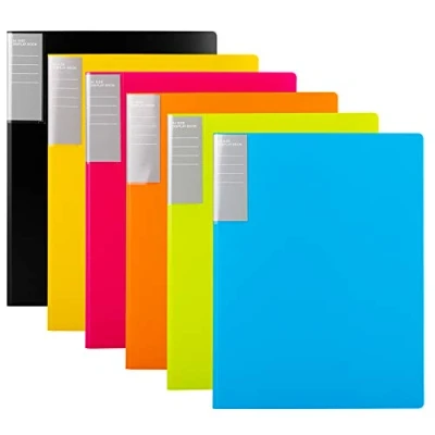 Abbildung von Amazon Basics Sichtbuch, A4, 30 Hüllen, 6er Pack, Mehrfarbig