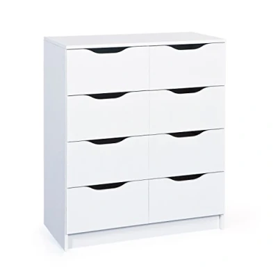 Abbildung von Inter Link Kommode 8 Schubladen Schubladenschrank Beistellschrank Sideboard Melaminbeschichtet Weiß mit Griffmulden Westphalen 8H