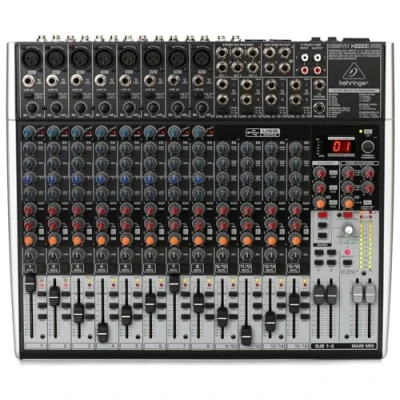 Abbildung von Behringer X2222USB Premium 22 Input 2/2 Bus Mixer mit XENYX Mic Preamps und Compressors, British EQs, 24 Bit Multi FX Processor USB/Audio Interface,Kompatibel PC Mac