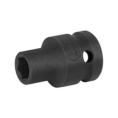 Abbildung von Jetech 1/2 Zoll Antrieb 10mm Schlagschraubereinsatz, Chrome Molybdenum Alloy Steel, 6 Point Hex Shallow Socket für Ratschen, Torque Electric Wrenches, Metric