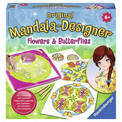 Abbildung von Ravensburger 29809 Flowers and Butterflies, 2 in 1 Mandala Designer Midi