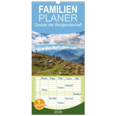 Abbildung von Familienplaner 2025 Zauber der Berglandschaft mit 5 Spalten (Wandkalender, 21 cm x 45 cm), CALVENDO