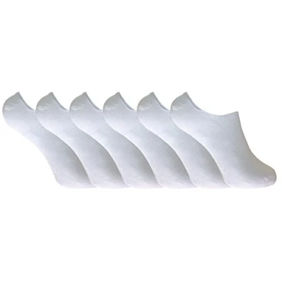 Abbildung von 6 paar damen bambus unsichtbar anti schweiß sneaker socken/füßlinge mit silikonferse (37 41 eur, BNSTL White)