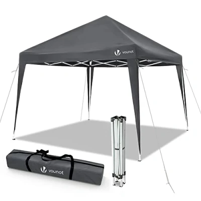 Abbildung von VOUNOT® Pavillon Faltbar 3x3m, mit 4 Sandsäcke, Pop Up Faltpavillon, UV Schutz 50+, Grau